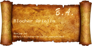 Blocher Ariella névjegykártya
